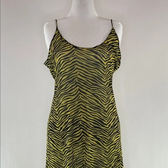 Yellow Zebra Mesh Swim Coverup, XL - Picture 3 of 8